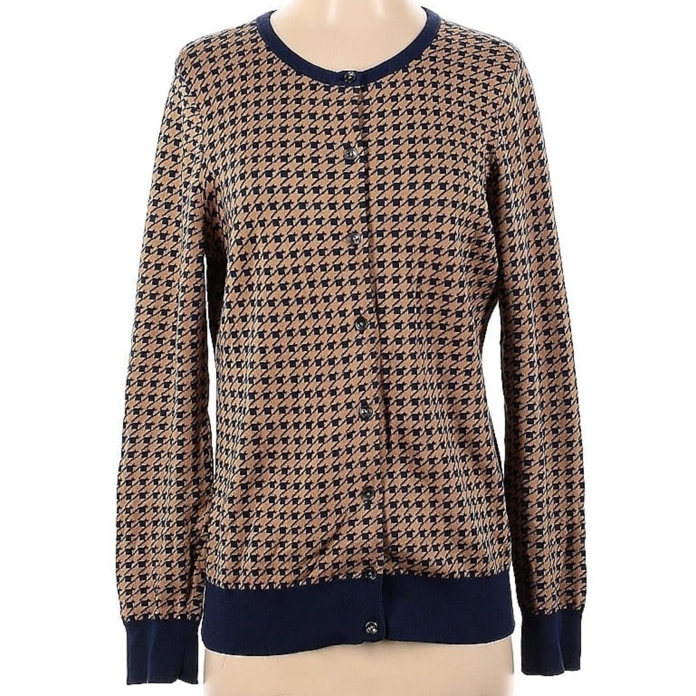 Supima Cotton Houndstooth Cardigan Sweater - Picture 4 of 15